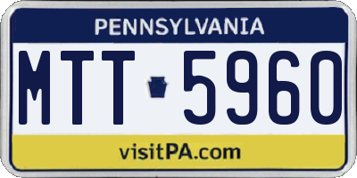 PA license plate MTT5960