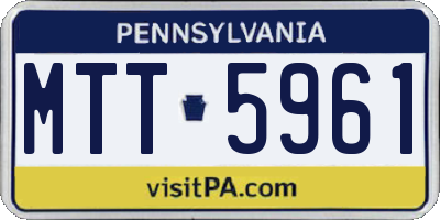PA license plate MTT5961