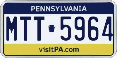 PA license plate MTT5964