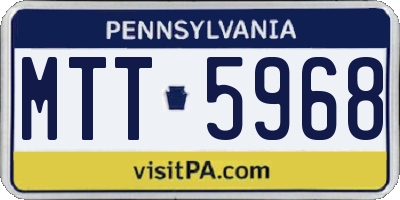 PA license plate MTT5968