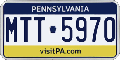 PA license plate MTT5970