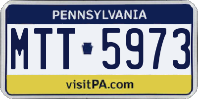 PA license plate MTT5973