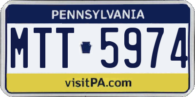 PA license plate MTT5974