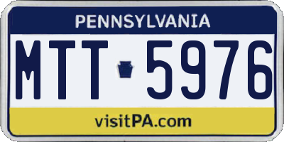 PA license plate MTT5976