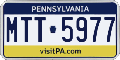 PA license plate MTT5977