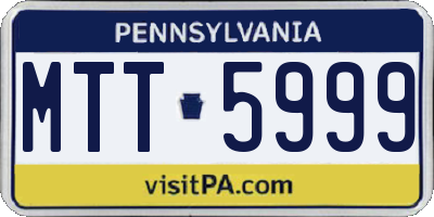 PA license plate MTT5999