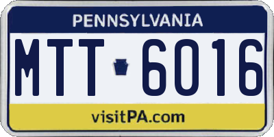 PA license plate MTT6016