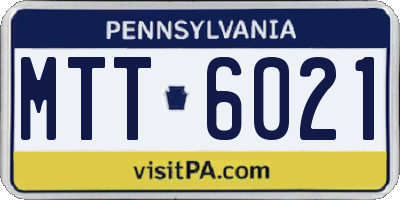 PA license plate MTT6021