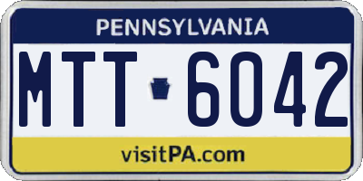 PA license plate MTT6042
