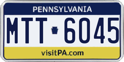 PA license plate MTT6045
