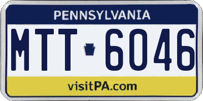 PA license plate MTT6046