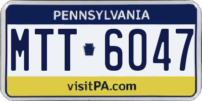 PA license plate MTT6047