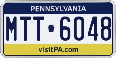PA license plate MTT6048