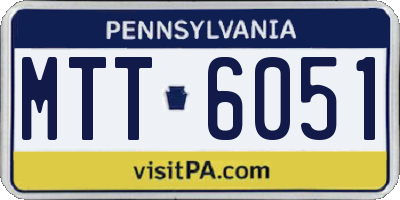 PA license plate MTT6051