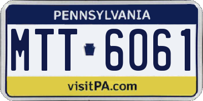 PA license plate MTT6061