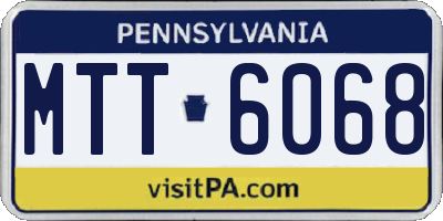 PA license plate MTT6068