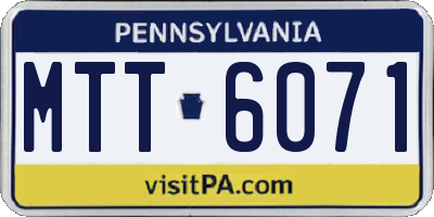 PA license plate MTT6071