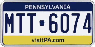PA license plate MTT6074