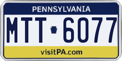 PA license plate MTT6077
