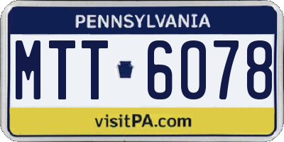 PA license plate MTT6078