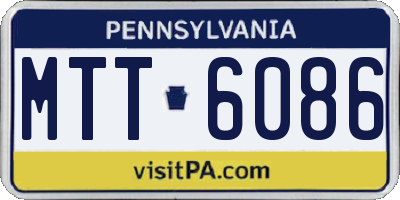 PA license plate MTT6086
