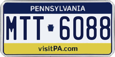 PA license plate MTT6088