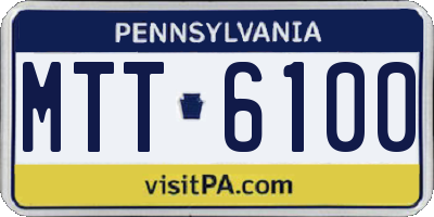 PA license plate MTT6100