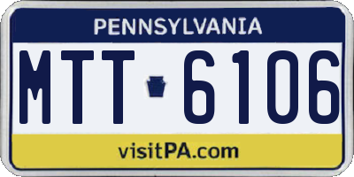 PA license plate MTT6106
