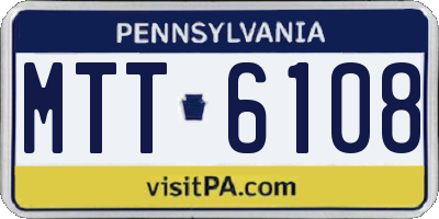 PA license plate MTT6108