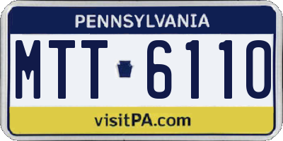 PA license plate MTT6110