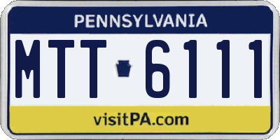 PA license plate MTT6111