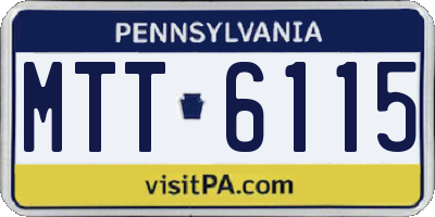 PA license plate MTT6115