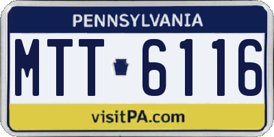 PA license plate MTT6116