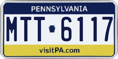 PA license plate MTT6117