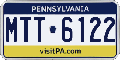 PA license plate MTT6122