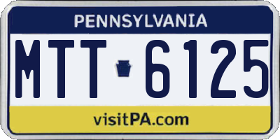 PA license plate MTT6125