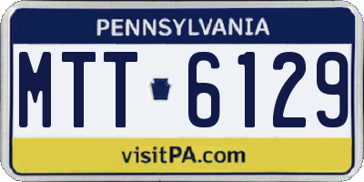 PA license plate MTT6129