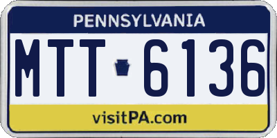 PA license plate MTT6136