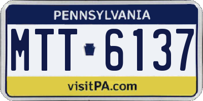 PA license plate MTT6137