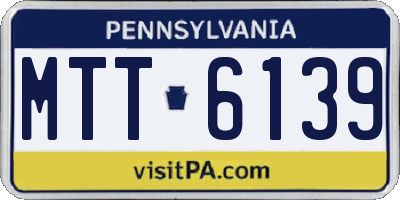 PA license plate MTT6139