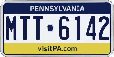 PA license plate MTT6142