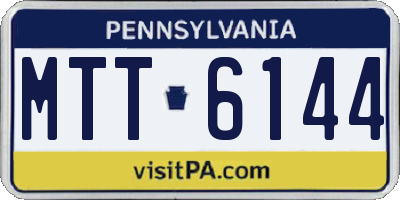 PA license plate MTT6144