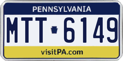 PA license plate MTT6149