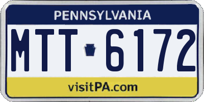 PA license plate MTT6172