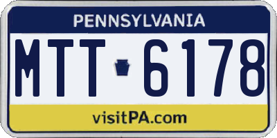 PA license plate MTT6178