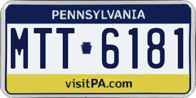 PA license plate MTT6181