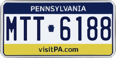 PA license plate MTT6188