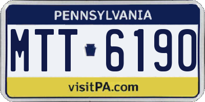 PA license plate MTT6190