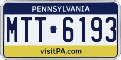PA license plate MTT6193