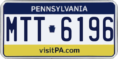 PA license plate MTT6196